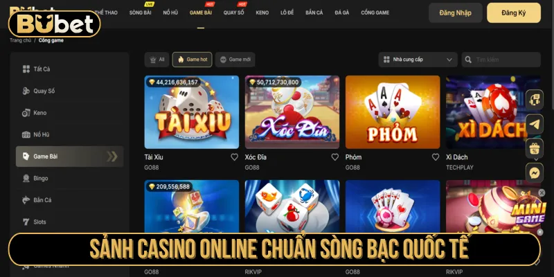 Casino Bubet mang đến không gian sòng bạc quốc tế